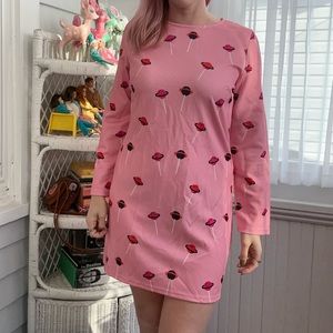Unique pop art Italian brand pink dress